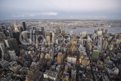 Night view of New York City Skyscrapers