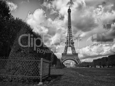 Eiffel Tower view from Champs de Mars