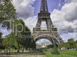 Eiffel Tower view from Champs de Mars, Paris