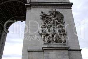 Art Detail of Arc Triomphe in Paris, France