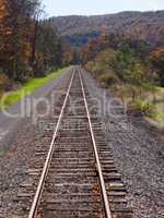 Railway tracks recede into distance