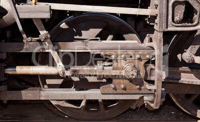 Close up of train wheel