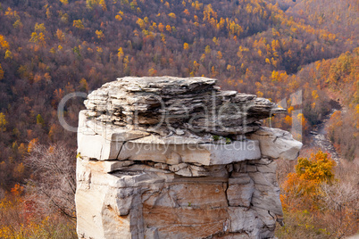 Craggy rocks in autumn