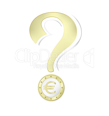 Euro coin, money with question mark - Euro Münze, Geld mit Fragezeichen