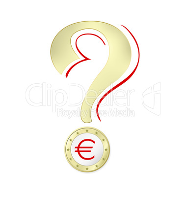 Euro coin, money with interrogation mark - Euromünze, Geld mit Fragezeichen