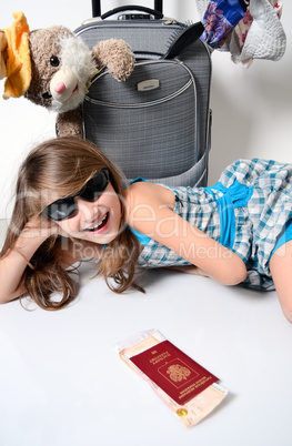 Portrait little girl in glasses