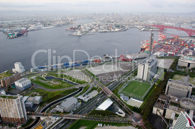 Osaka Skyline and Harbor area