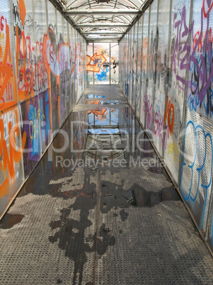 Bridge with graffiti