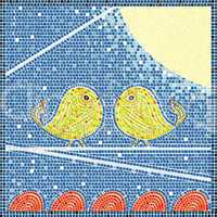 Birds on a wire mosaic