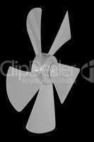 Impeller fan isolated on a black background