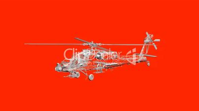 Rotation of 3D Helicopter.rotor,transport,flight,fly,air,aircraft,sky,transportation,aviation,Grid,mesh,sketch,structure,