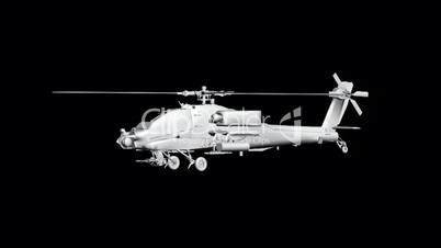 Rotation of 3D Helicopter.rotor,transport,flight,fly,air,aircraft,sky,transportation,aviation,