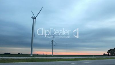 Wind Farm by Highway (Two Shots)
