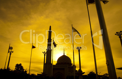 Silhouette of a mosque