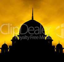 Silhouette of a mosque