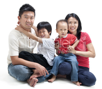 Happy Asian family