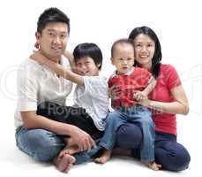 Happy Asian family