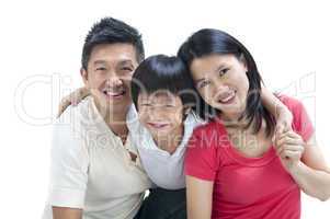 Happy Asian family