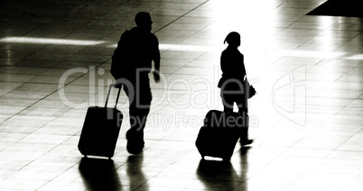 couple with trolleys