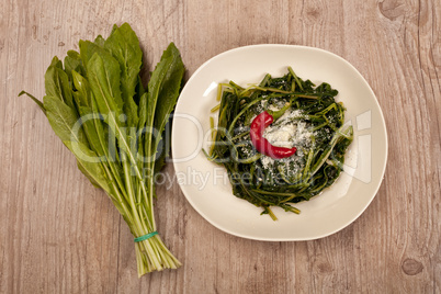 Chicory and pecorino