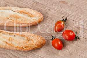 Baguette and tomatoes