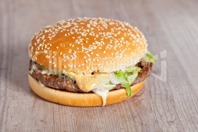 Fat hamburger sandwich