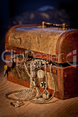 Coffer with jewels