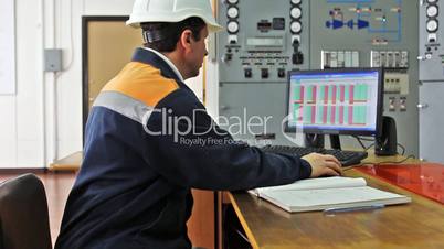engineer works on computer