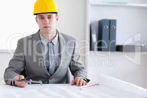 Architect working on a plan