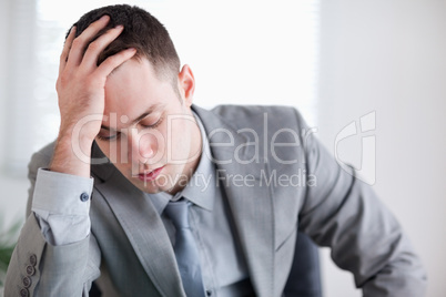 Close up of businessman after getting bad news