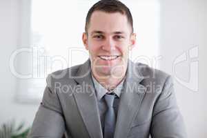 Close up of smiling businessman