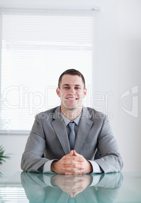 Close up of businessman in a successful negotiation