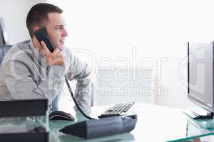Businessman talking on the phone