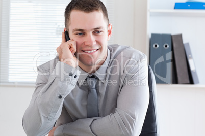 Businessman using his cellphone