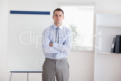 Businessman ready to give a presentation
