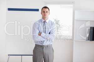 Businessman ready to give a presentation