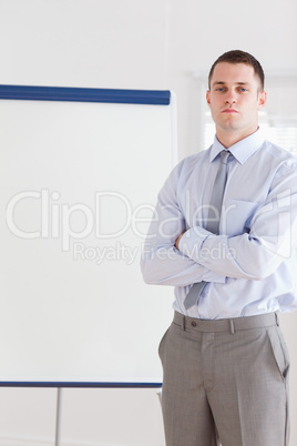 Businessman about to give a presentation