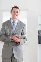 Young businessman with notes