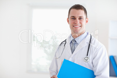 Close up of doctor with folder