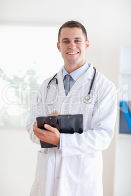 Doctor with his notes