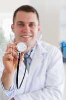 Doctor ready to use his stethoscope