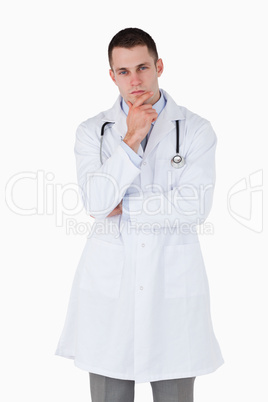 Thinking young doctor