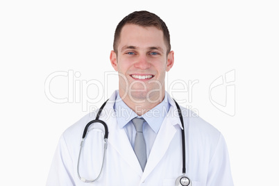 Close up of confident smiling doctor