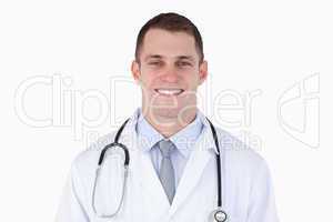 Close up of confident smiling doctor