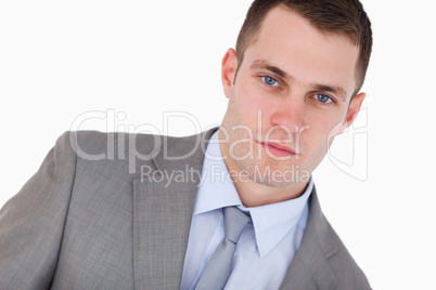 Close up of confident young businessman