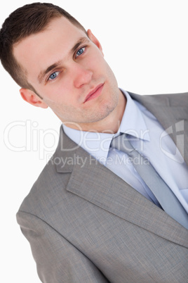 Close up of confident looking young businessman