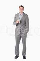 Portrait of a businessman holding a cup of tea