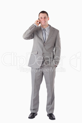 Portrait of a businessman making a phone call