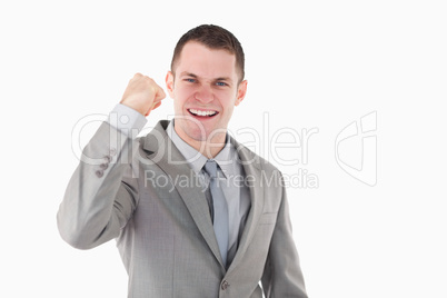 Businessman with his fist up