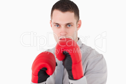 Businessman ready to fight